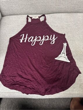 french pastry Happy Racerback Tank Top - Burgundy